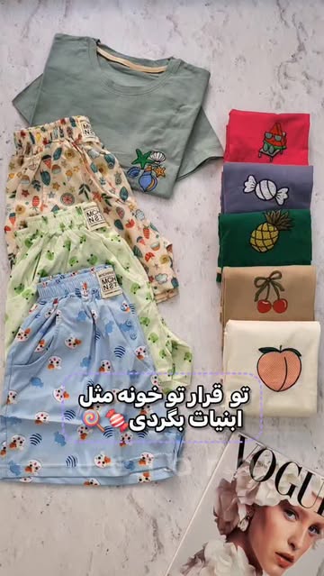 ست تیشرت و شورتک زنانه مدل پینترستی جنس تیشرت نخ پنبه  فری سایز۳۶ ۴۴